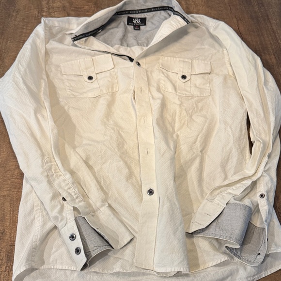 Rock & Republic Men's Off-White Button-Up Jacket - Picture 1 of 2